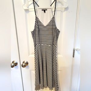 Black and white striped mini dress, size small